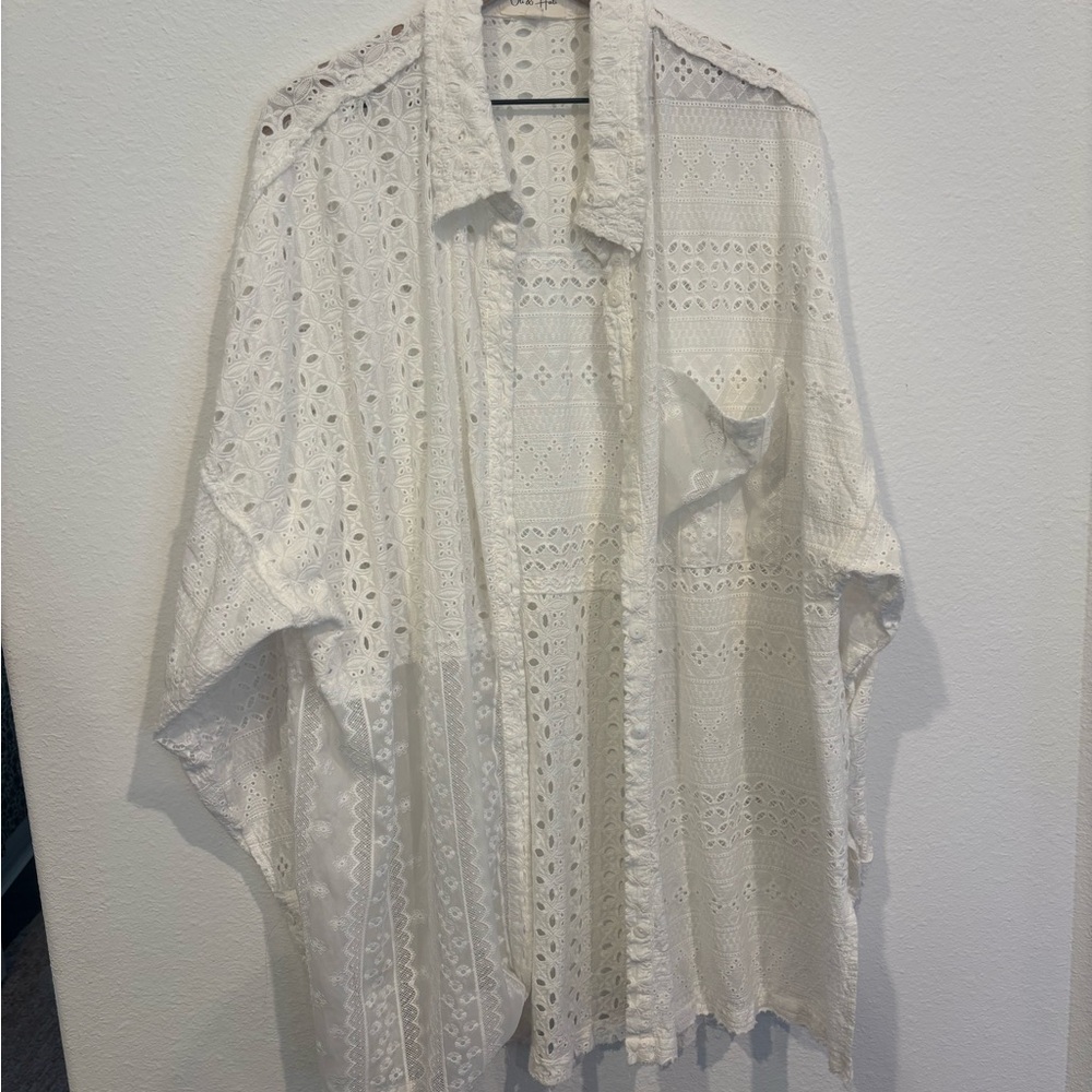 Oli & Hali Lace Button Down Shirt